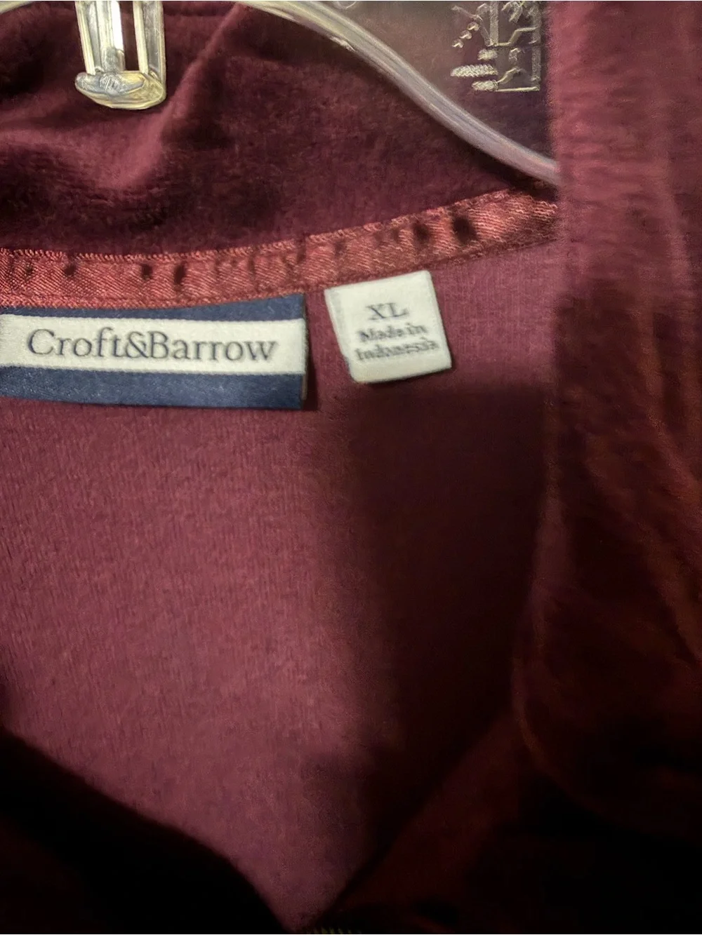 Croft & Barrow Maroon Velour Jacket